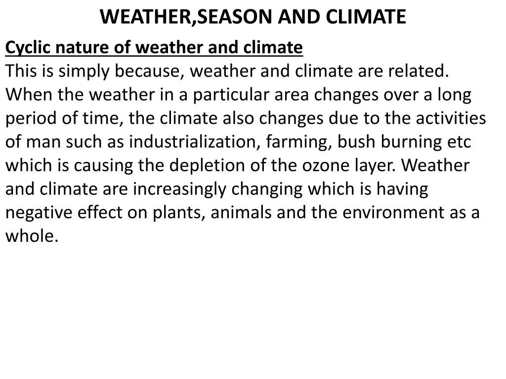 weather season and climate cyclic nature 1