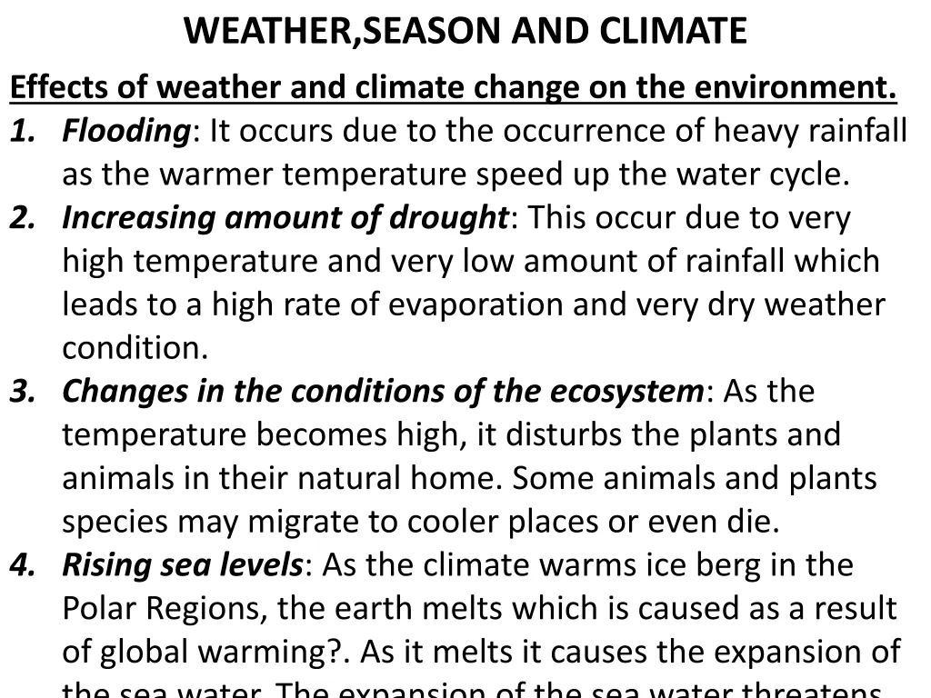 weather season and climate effects of weather