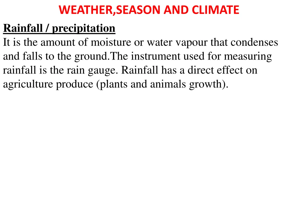 weather season and climate rainfall precipitation