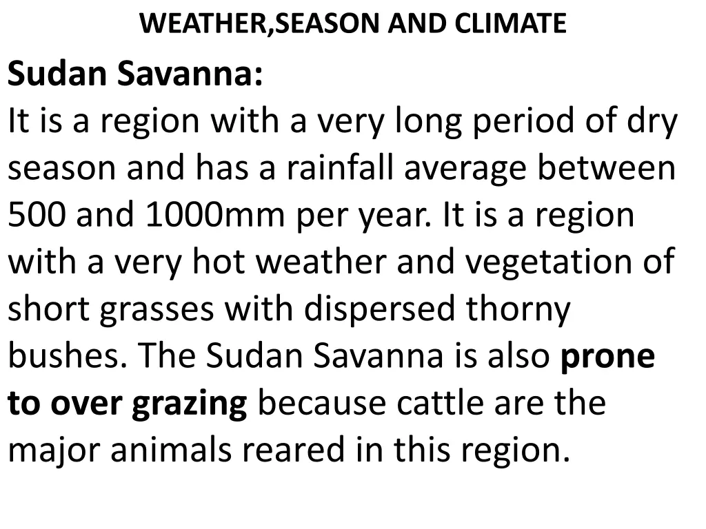 weather season and climate sudan savanna