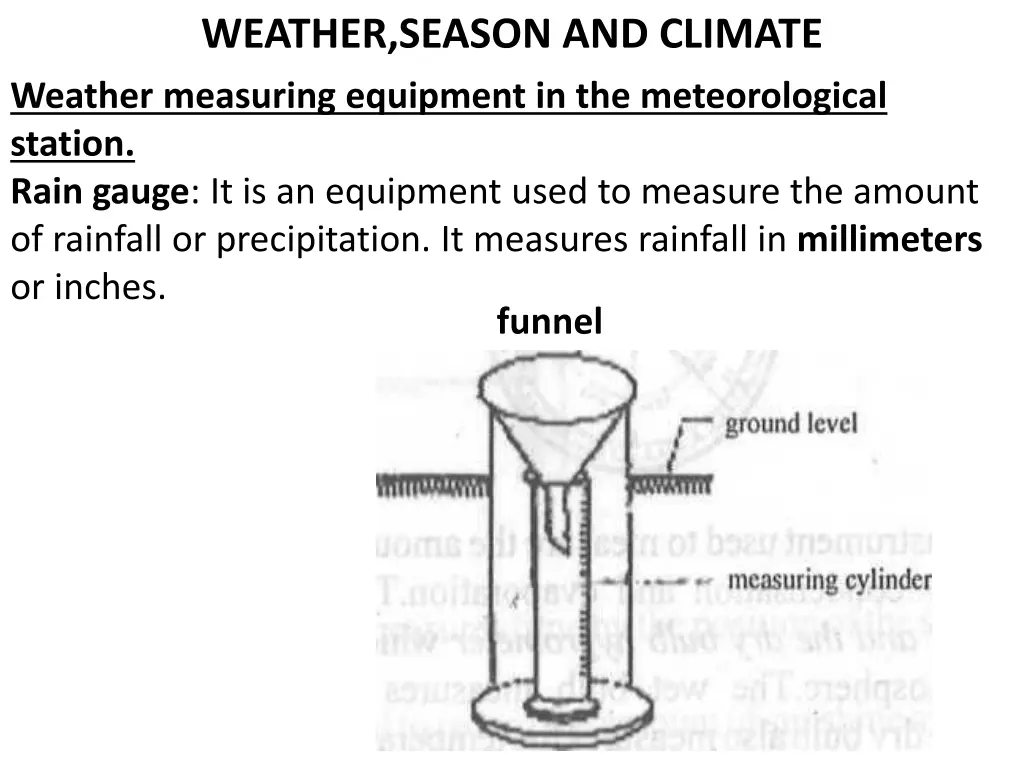 weather season and climate weather measuring