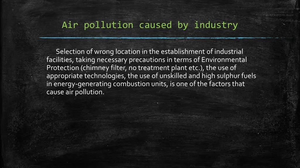 air pollution caused by industry