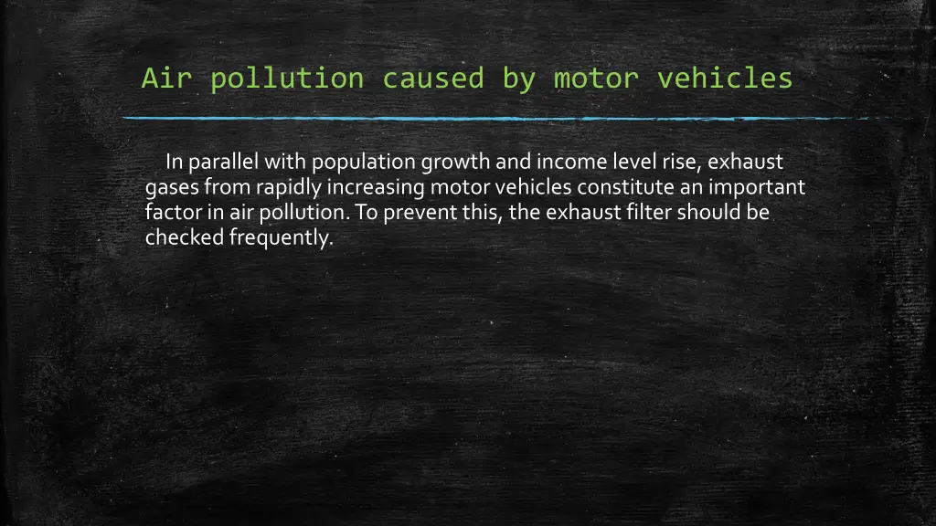 air pollution caused by motor vehicles