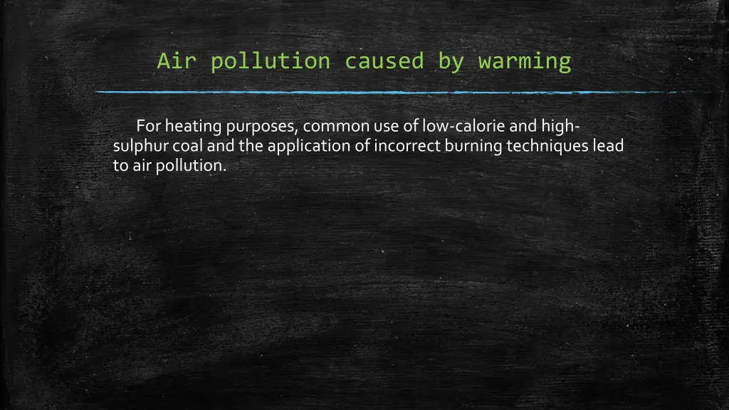 air pollution caused by warming