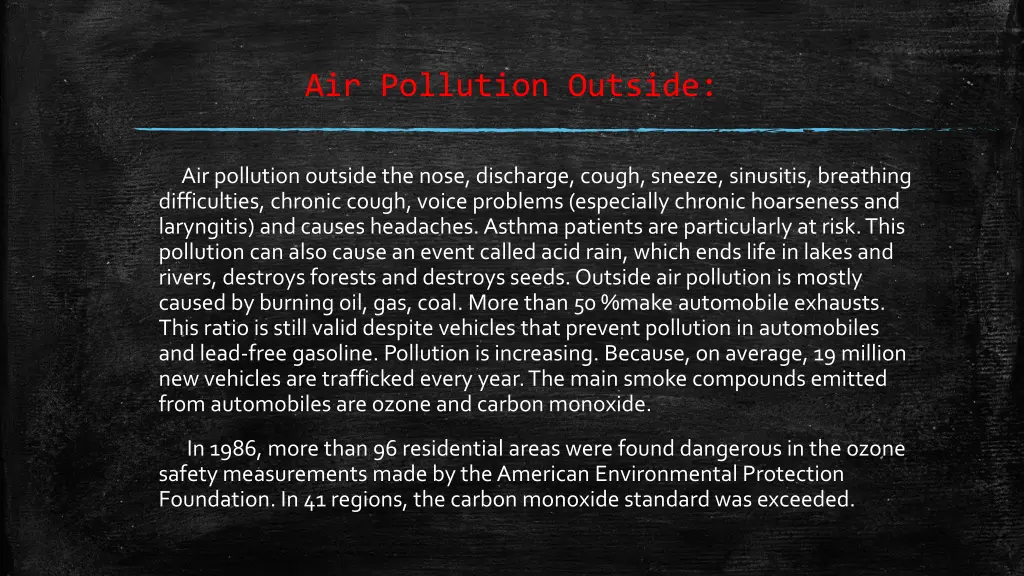 air pollution outside