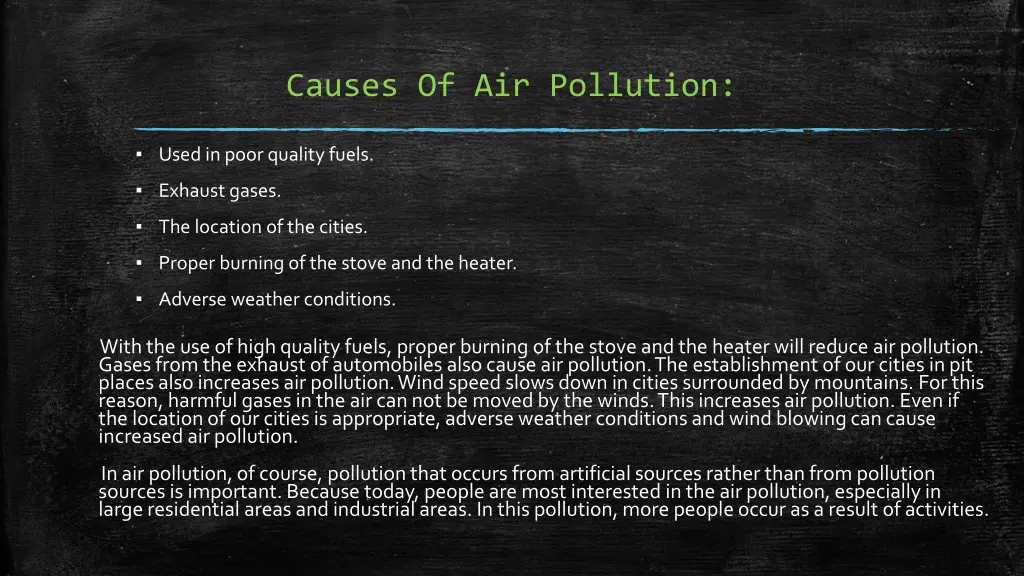 causes of air pollution