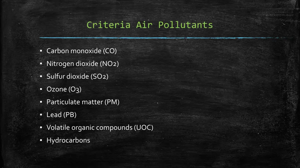 criteria air pollutants