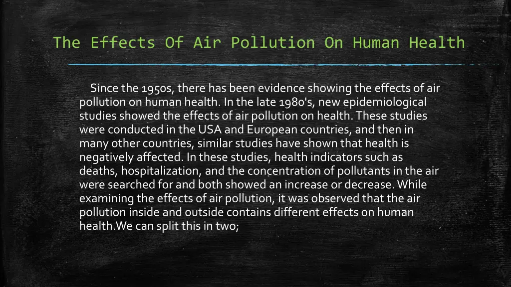 the effects of air pollution on human health