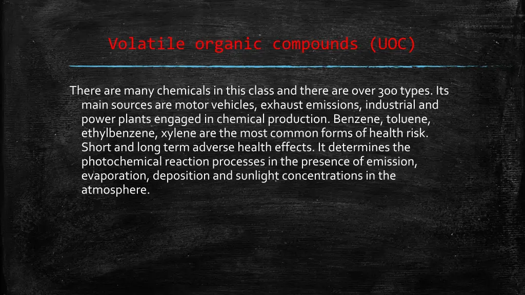 volatile organic compounds uoc