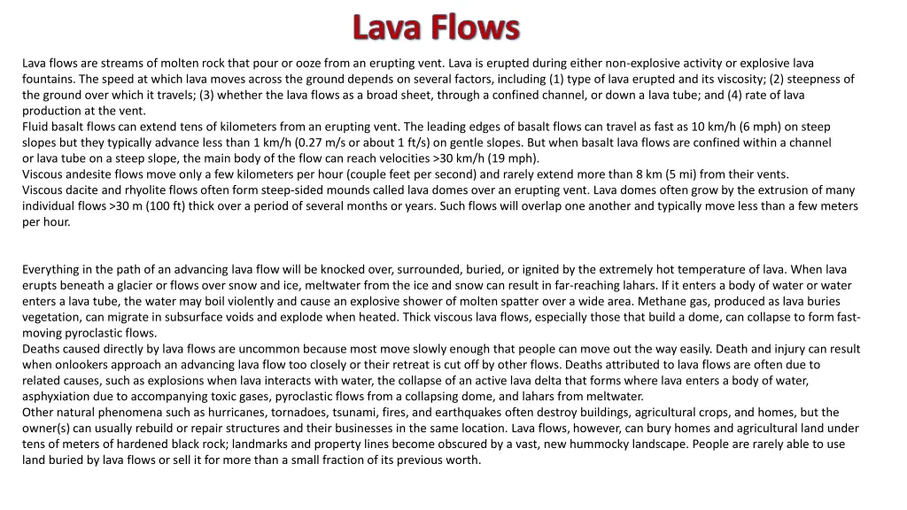 lava flows