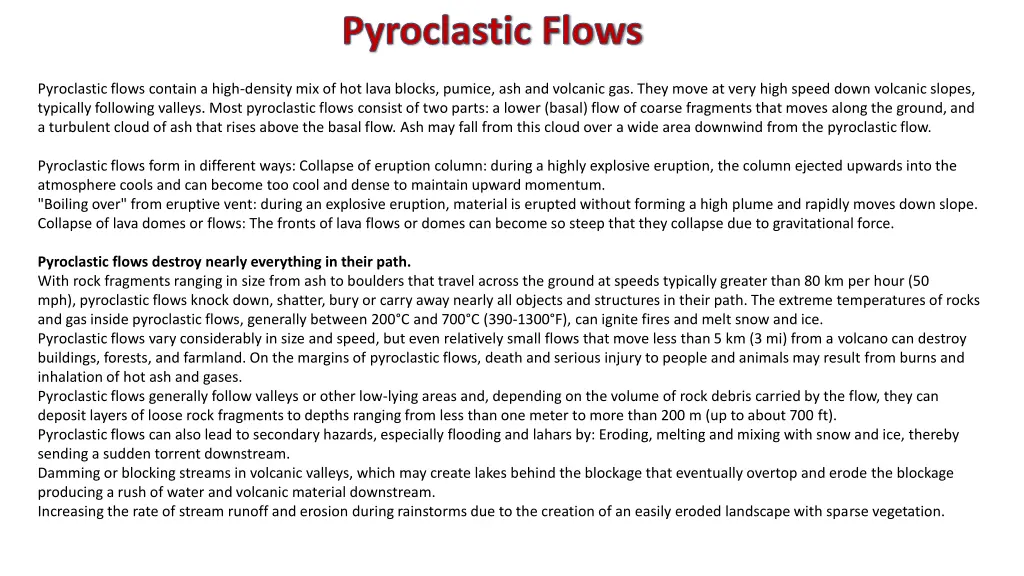 pyroclastic flows