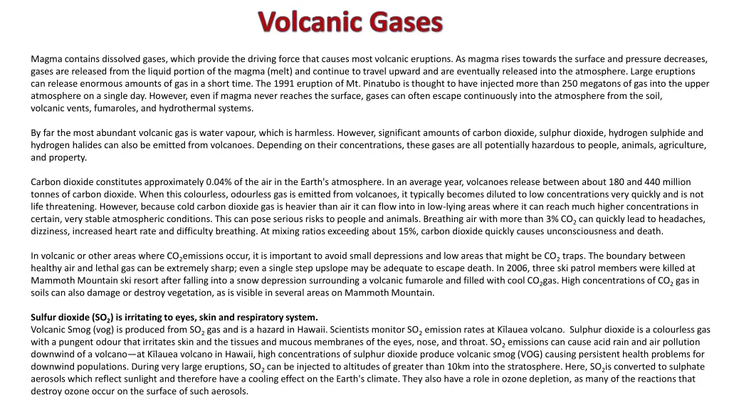 volcanic gases