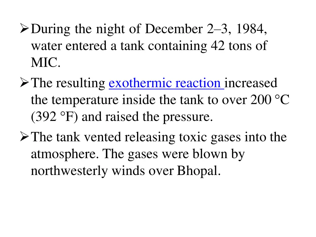 during the night of december 2 3 1984 water