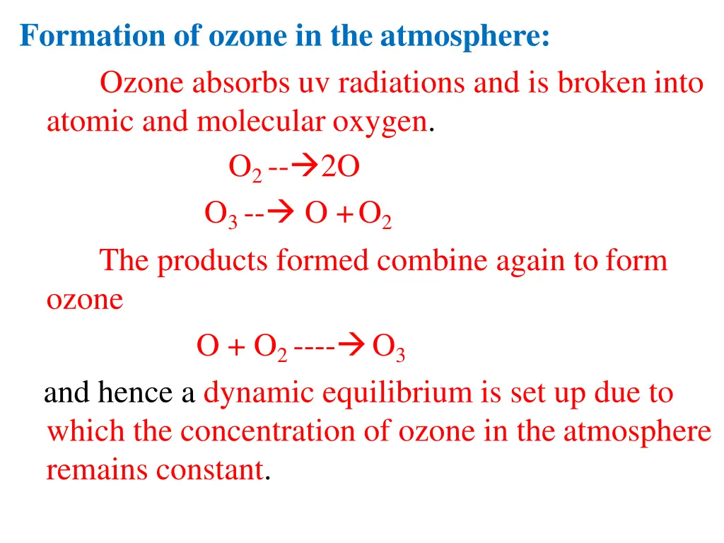 formation of ozone in the atmosphere ozone