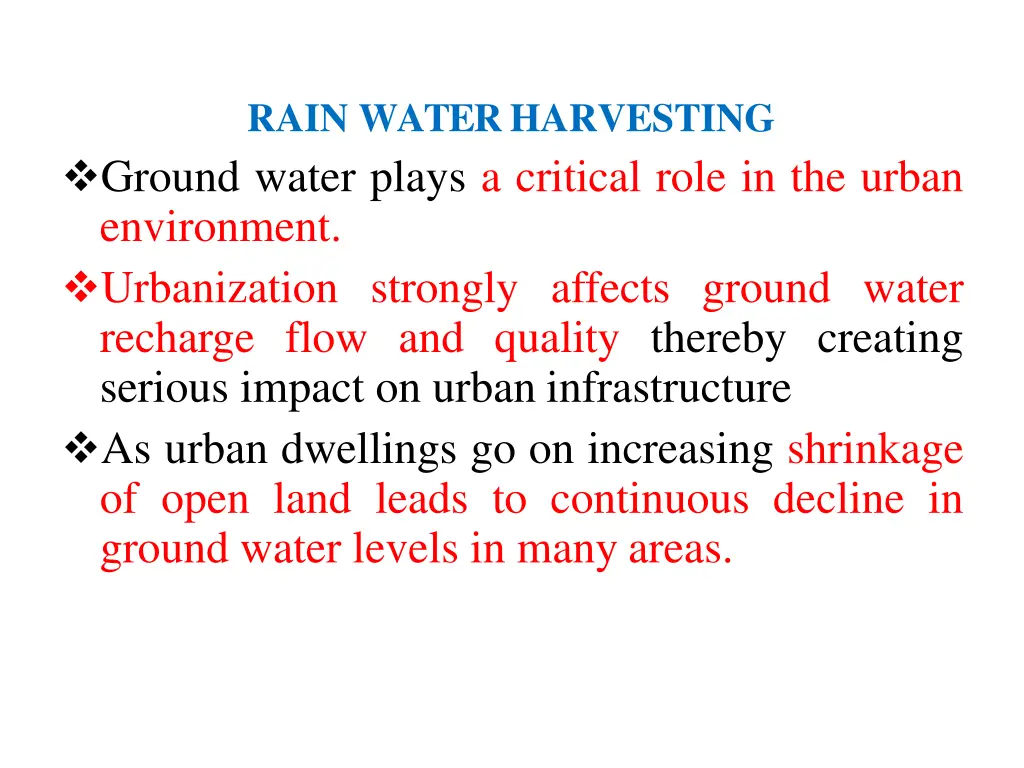 rain waterharvesting ground water plays