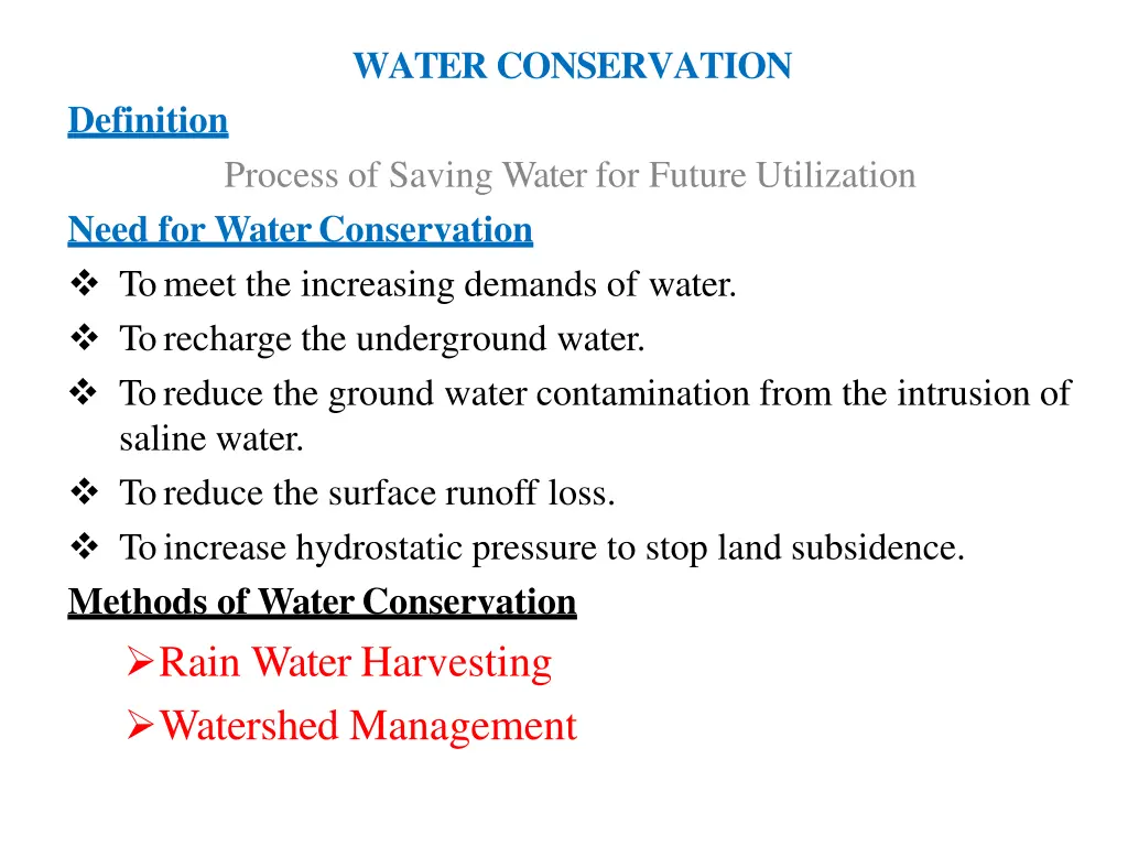 water conservation