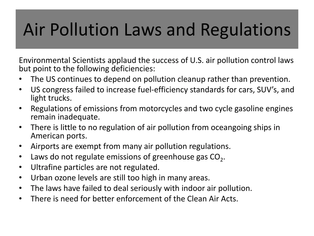 air pollution laws and regulations 1