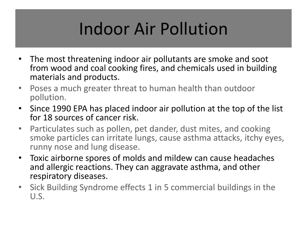 indoor air pollution