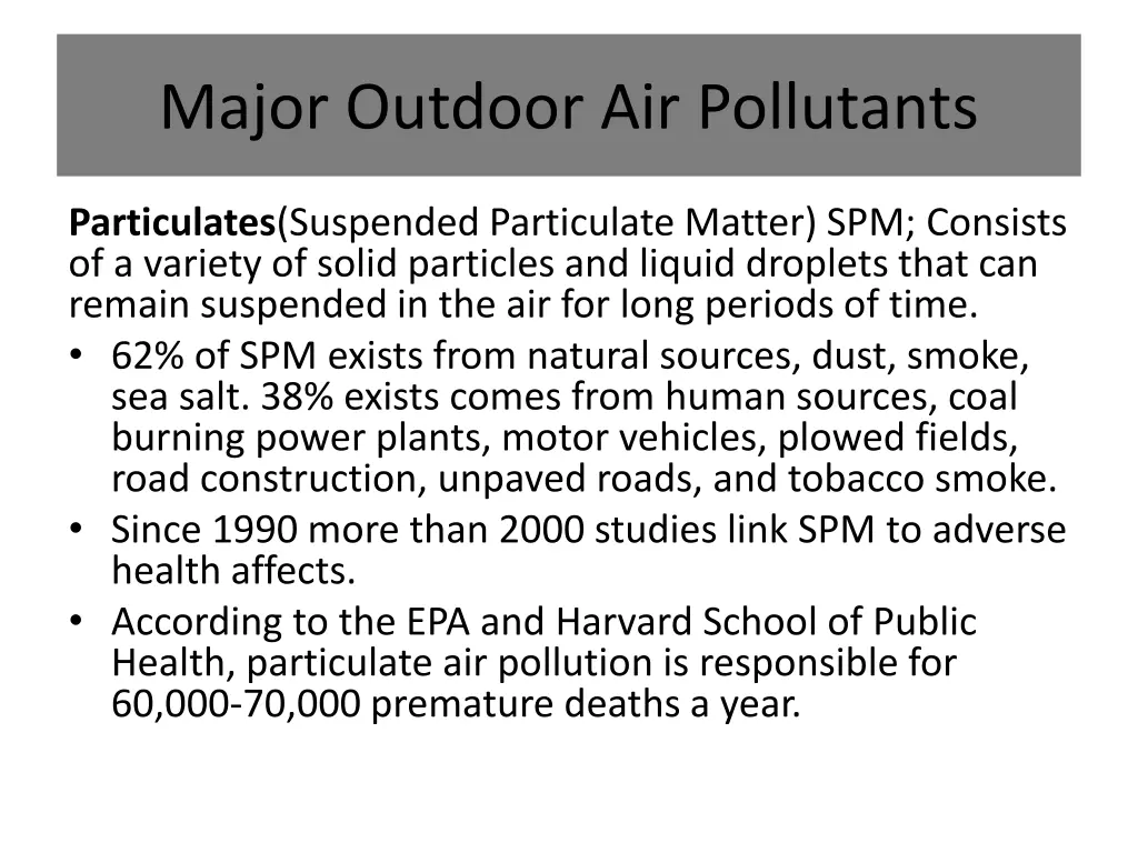 major outdoor air pollutants 2