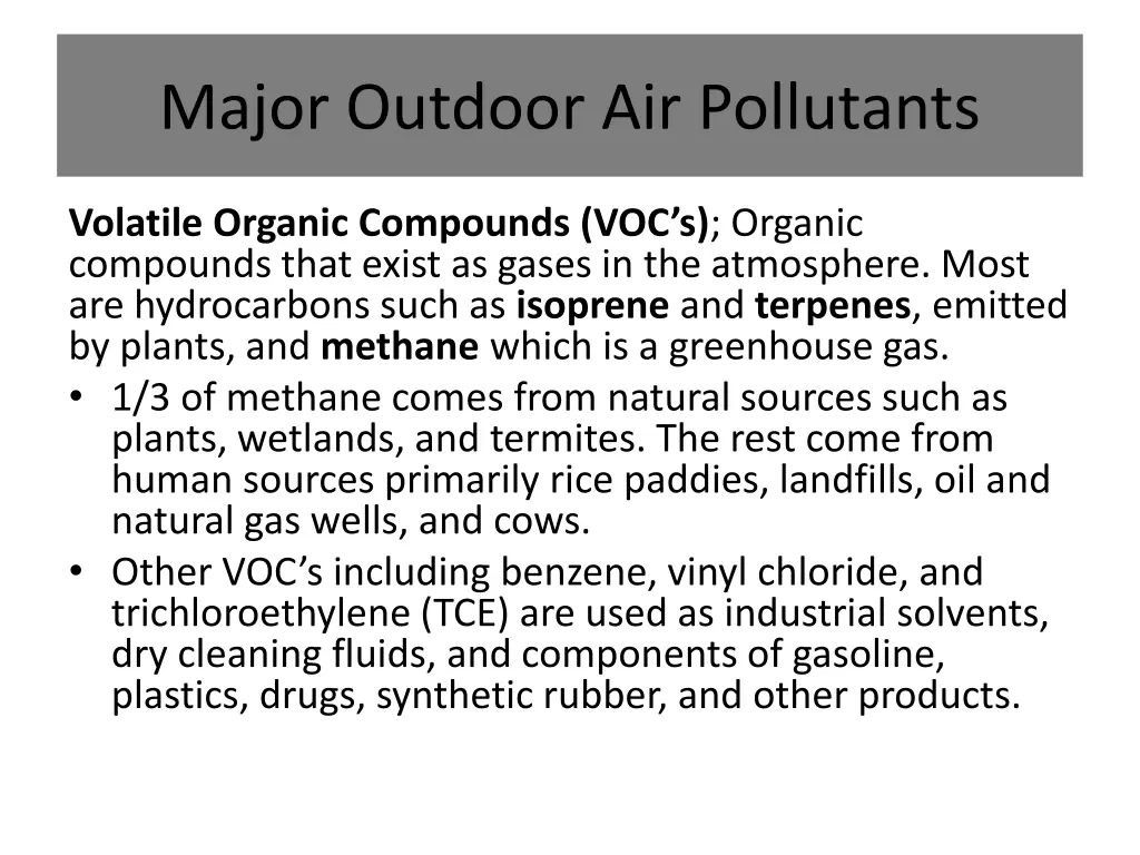 major outdoor air pollutants 3