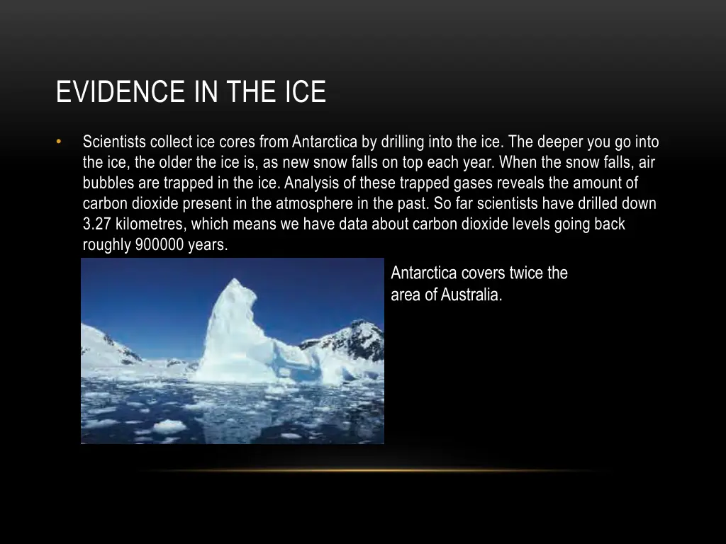 evidence in the ice