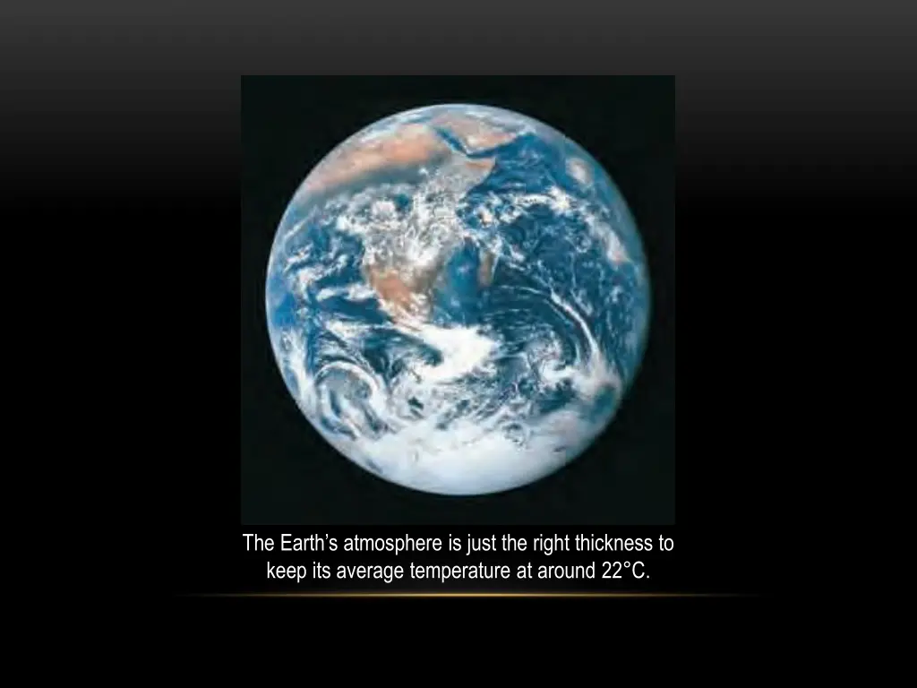 the earth s atmosphere is just the right