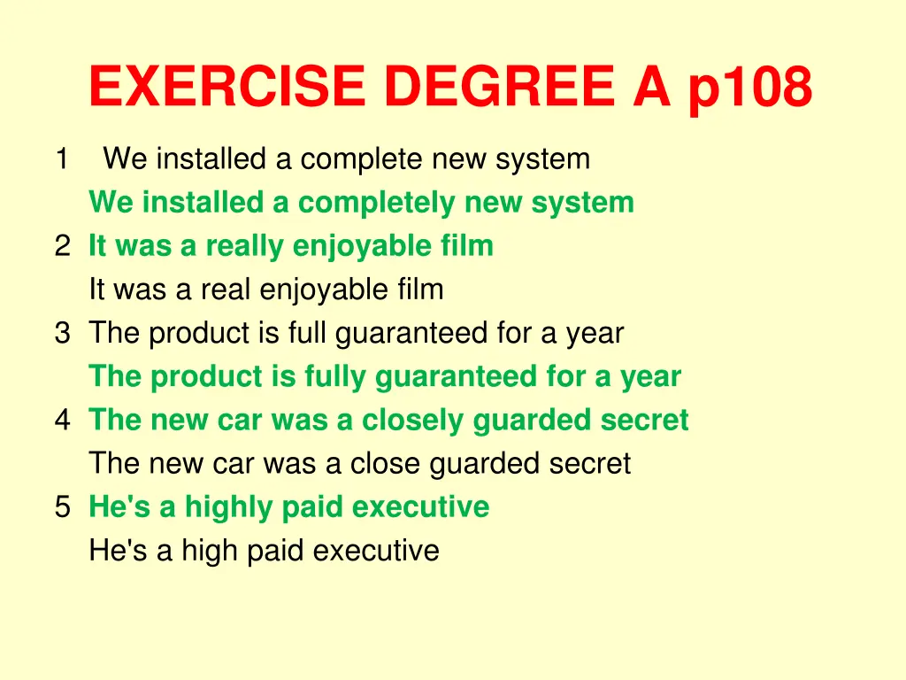 exercise degree a p108