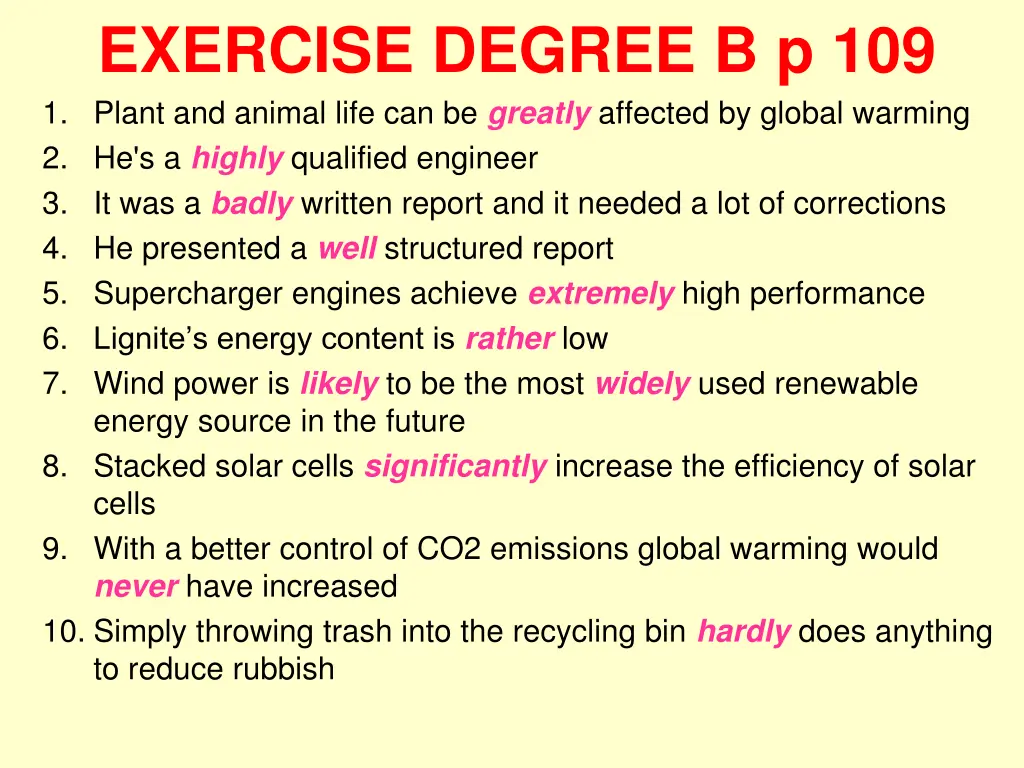 exercise degree b p 109 1 plant and animal life