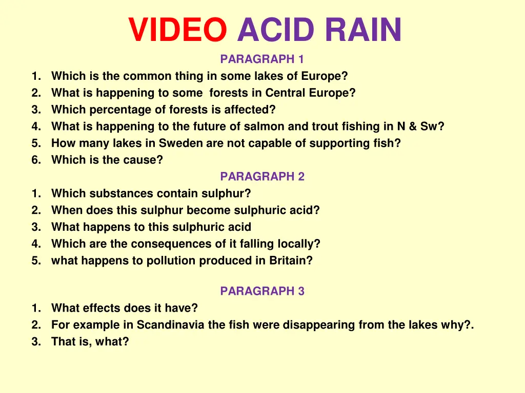 video acid rain paragraph 1 1 which is the common