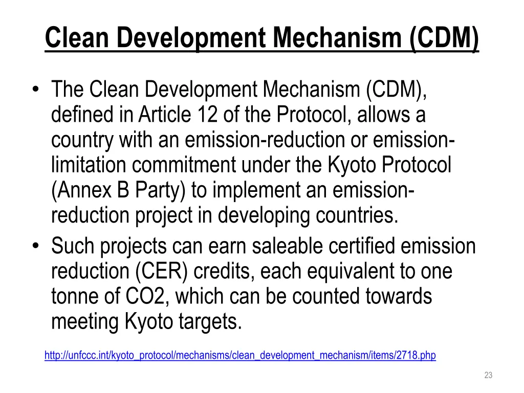 clean development mechanism cdm