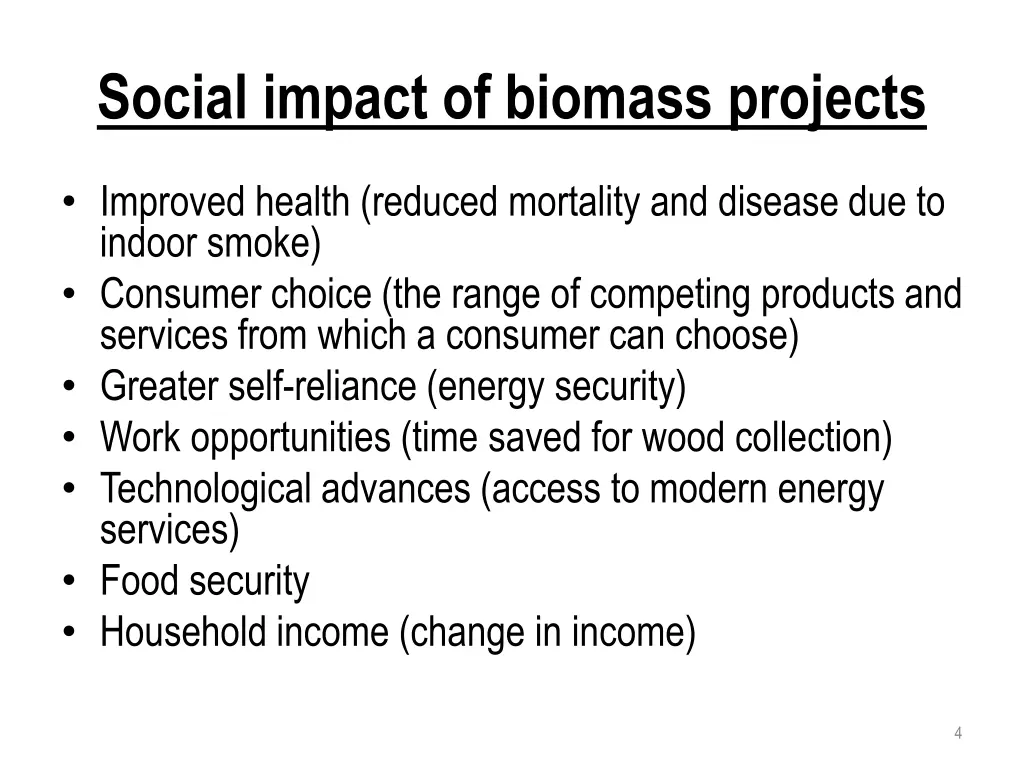 social impact of biomass projects