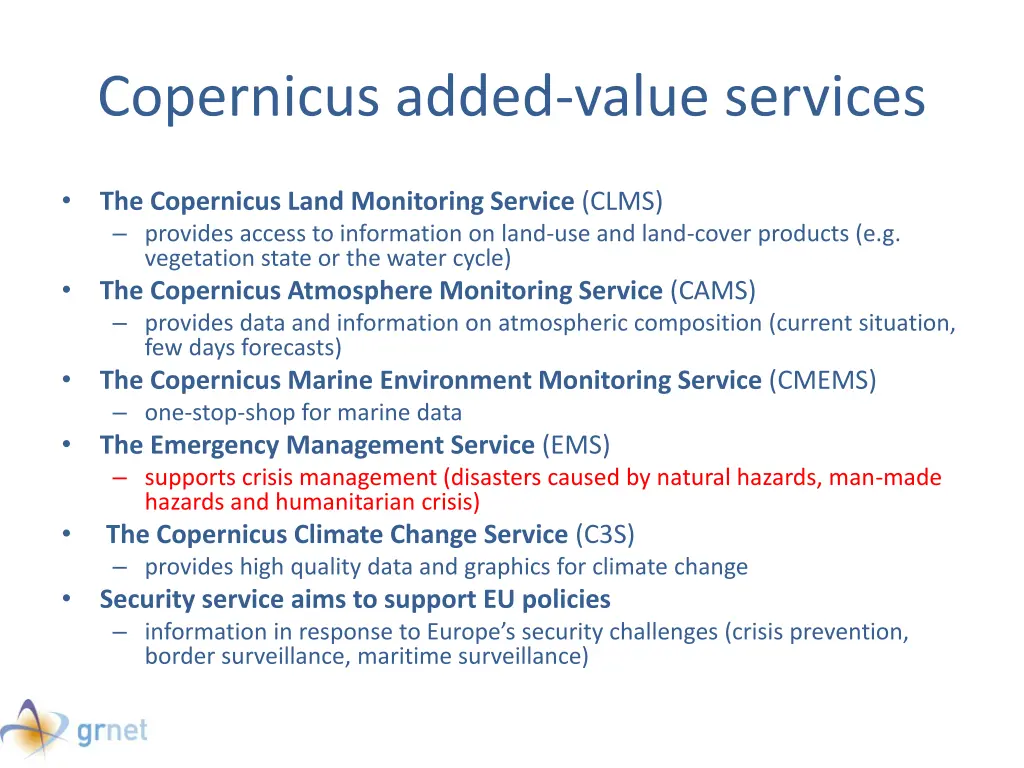 copernicus added value services