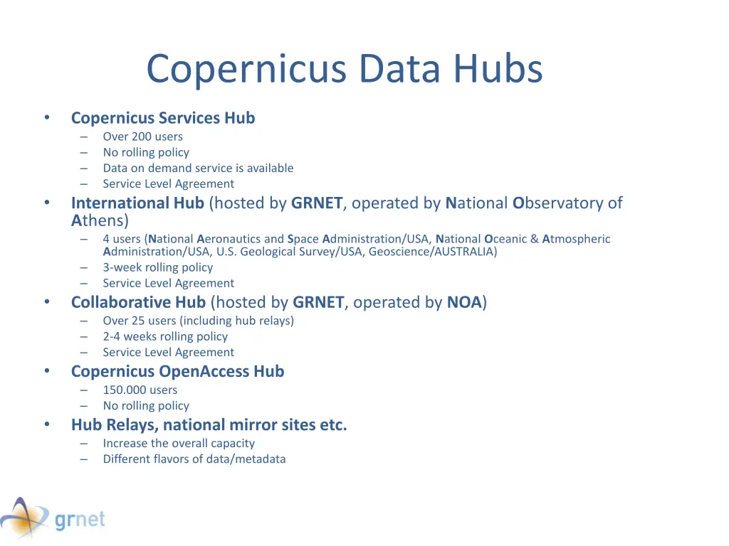 copernicus data hubs