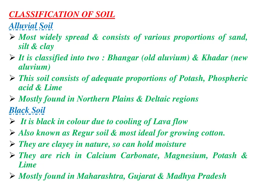 classification of soil alluvial soil most widely