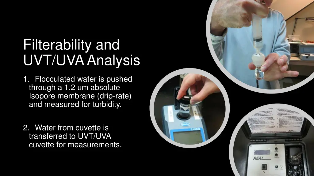 filterability and uvt uva analysis