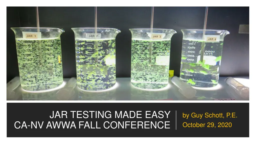 jar testing made easy ca nv awwa fall conference