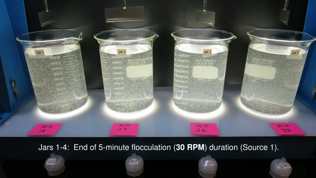 jars 1 4 end of 5 minute flocculation