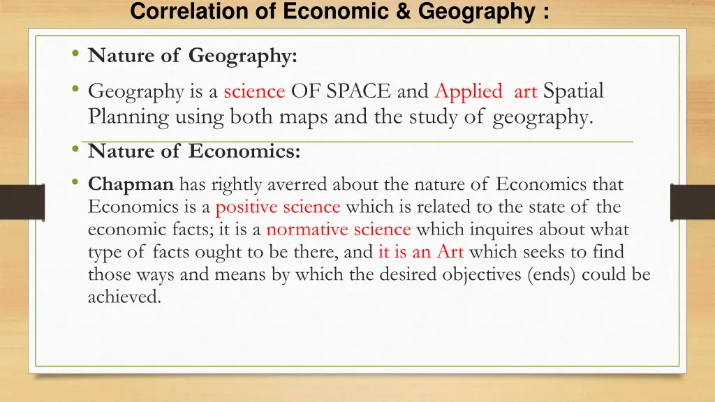 correlation of economic geography 1