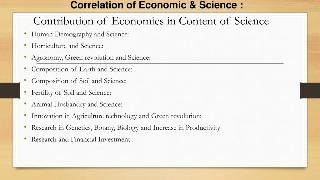 correlation of economic science 2