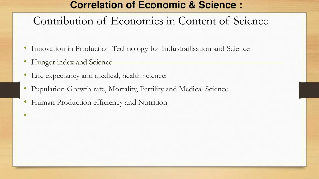 correlation of economic science 3