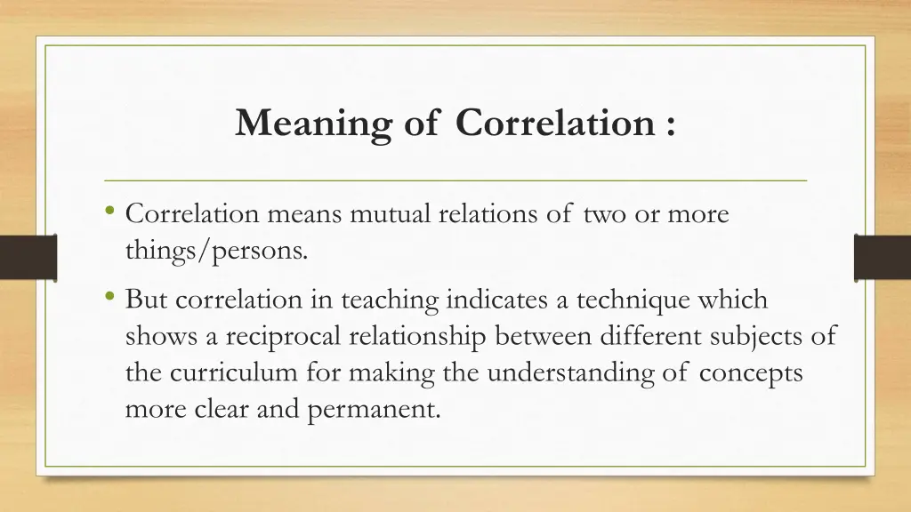 meaning of correlation