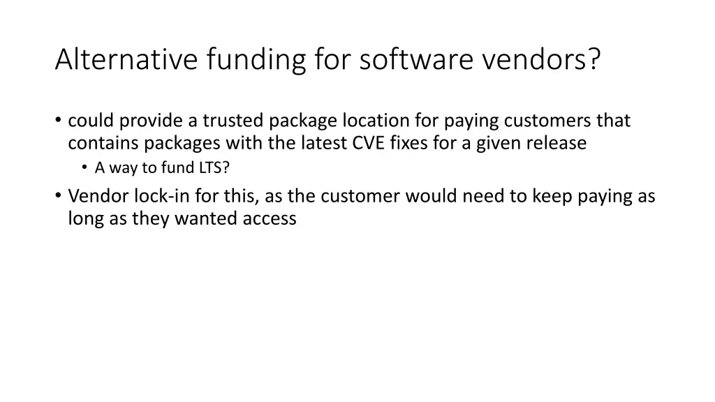 alternative funding for software vendors