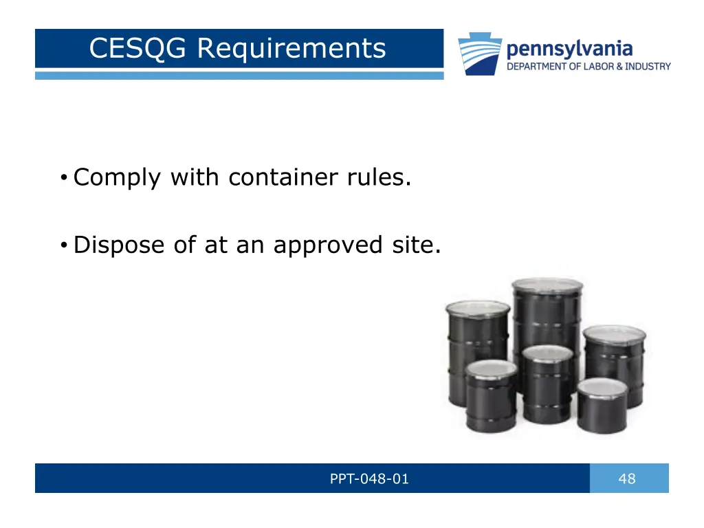 cesqg requirements 1