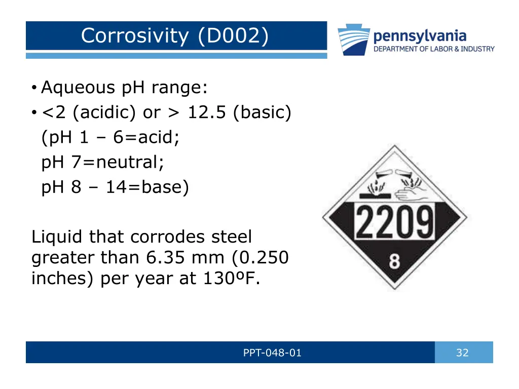 corrosivity d002