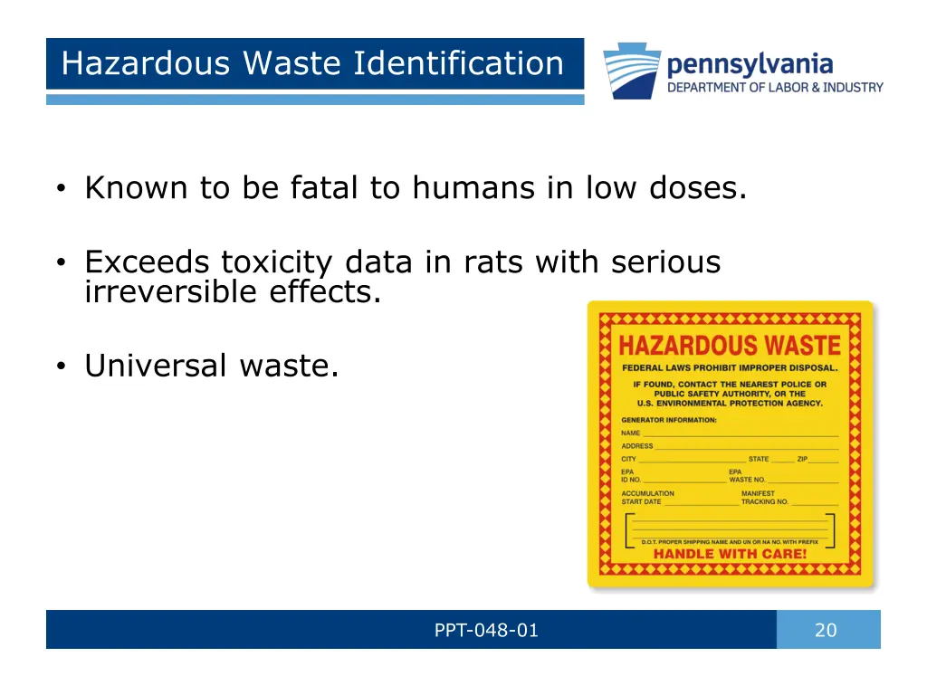 hazardous waste identification