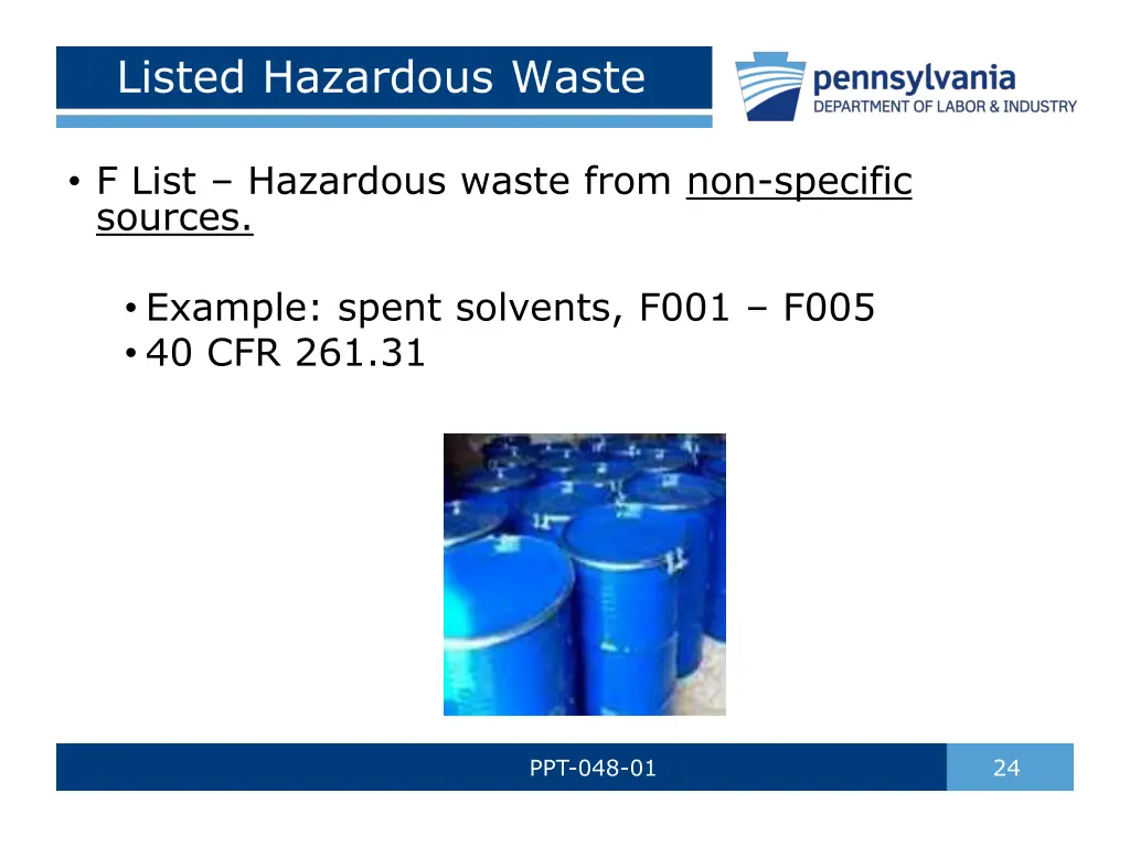 listed hazardous waste