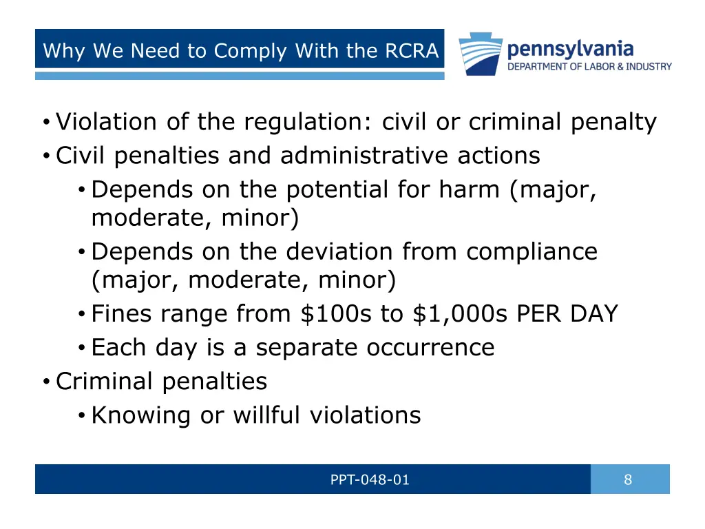 why we need to comply with the rcra