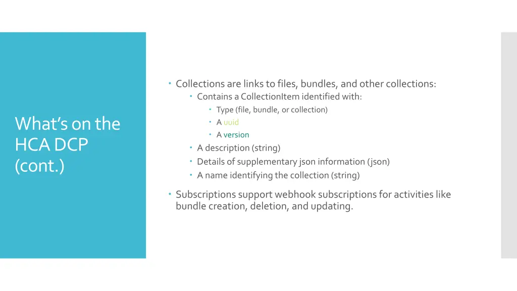 collections are links to files bundles and other