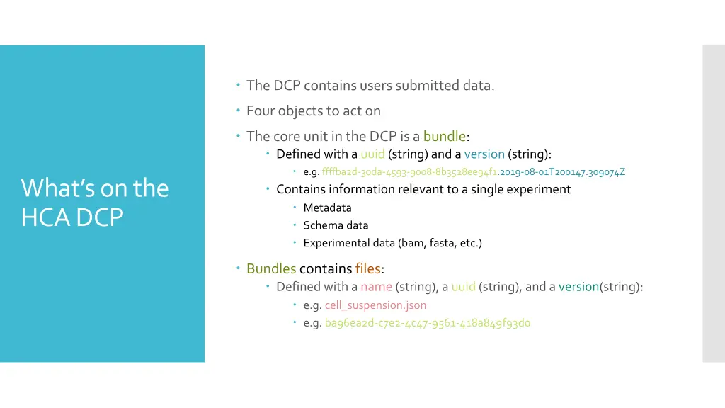 the dcp contains users submitted data