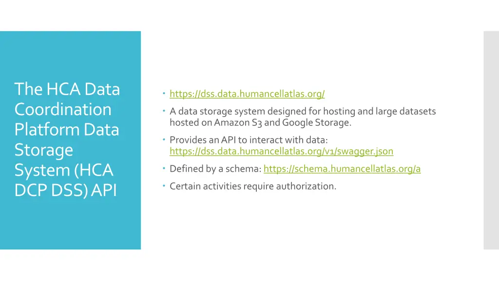 the hca data coordination platform data storage